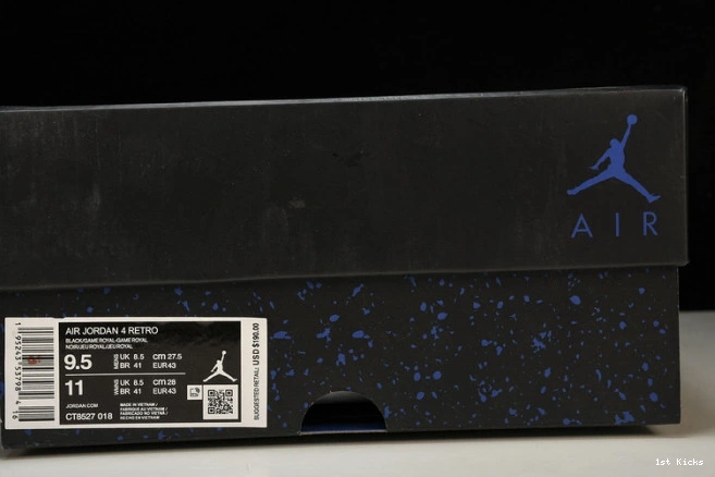 1st Kicks 4 Game Jordan CT8527-018 Royal Black Retro 0705